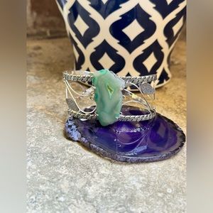 Hand Crafted Silver and Green Bracelet